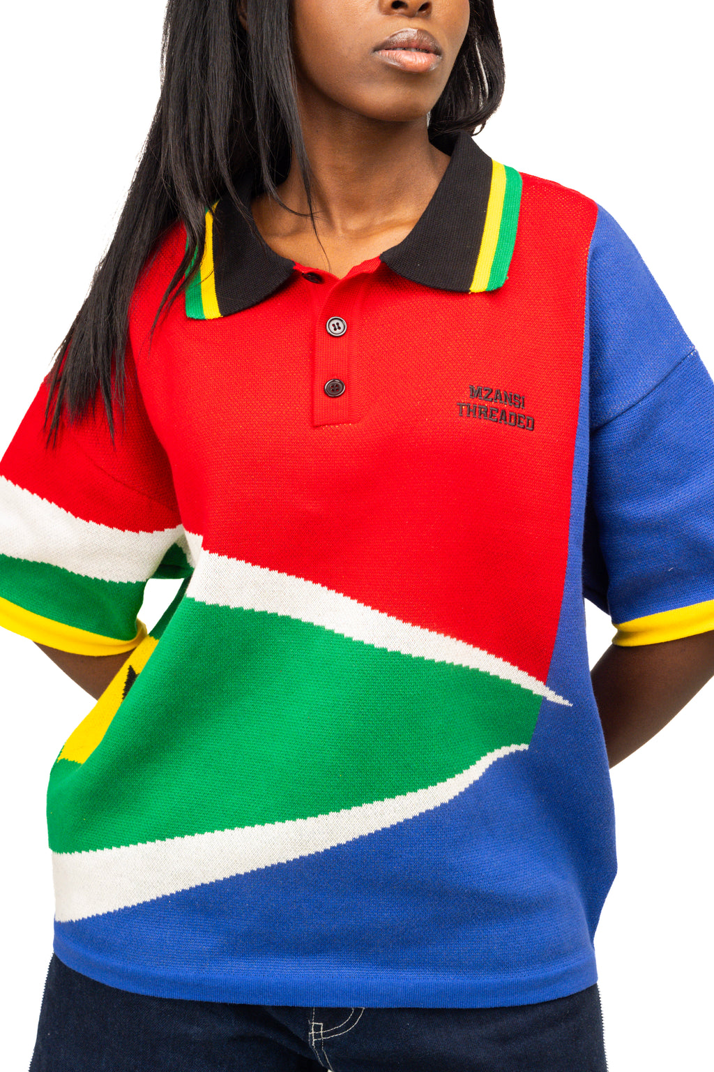 Threaded Knit Flag Golfer